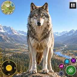 Biểu tượng Wild Animal Sim- Wolf Games 3D